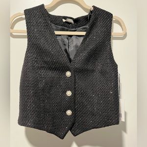 Jason Wu Sleeveless Tweed Vest with Pearl Buttons Sz XS NWT $240